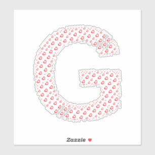 PEGATINA LETRAS FORMADAS POR CORAZONES