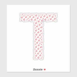 PEGATINA LETRAS FORMADAS POR CORAZONES