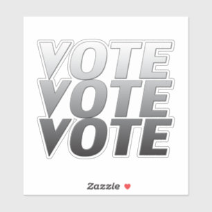 Pegatina letras grises de "voto" -