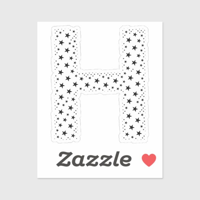 PEGATINA LETRAS HECHAS DE ESTRELLAS NEGRAS (Hoja)