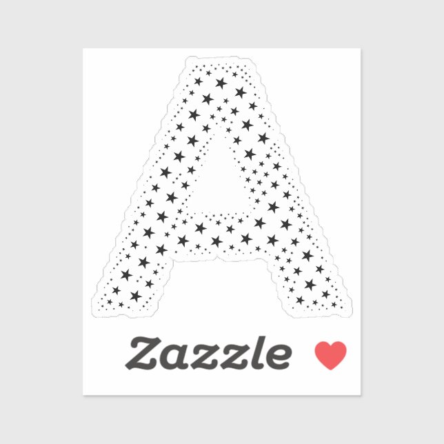 PEGATINA LETRAS HECHAS DE ESTRELLAS NEGRAS (Hoja)