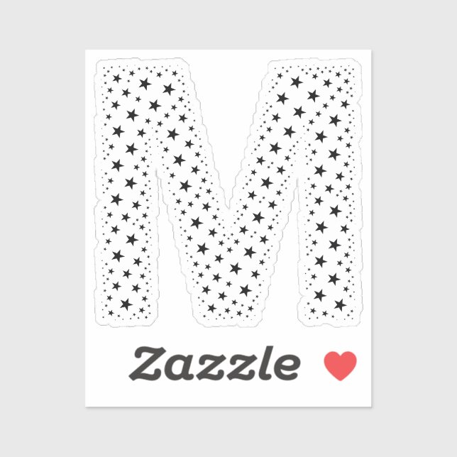 PEGATINA LETRAS HECHAS DE ESTRELLAS NEGRAS (Hoja)