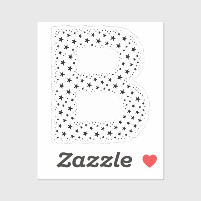 PEGATINA LETRAS HECHAS DE ESTRELLAS NEGRAS (Hoja)