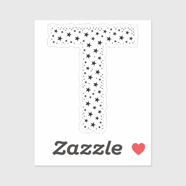 PEGATINA LETRAS HECHAS DE ESTRELLAS NEGRAS (Hoja)