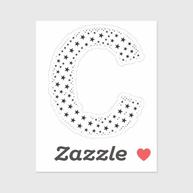 PEGATINA LETRAS HECHAS DE ESTRELLAS NEGRAS (Hoja)