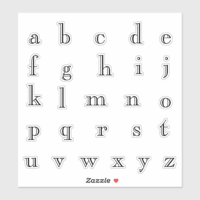 Pegatina Letras Iniciales Monograma Alfabeto (Hoja)