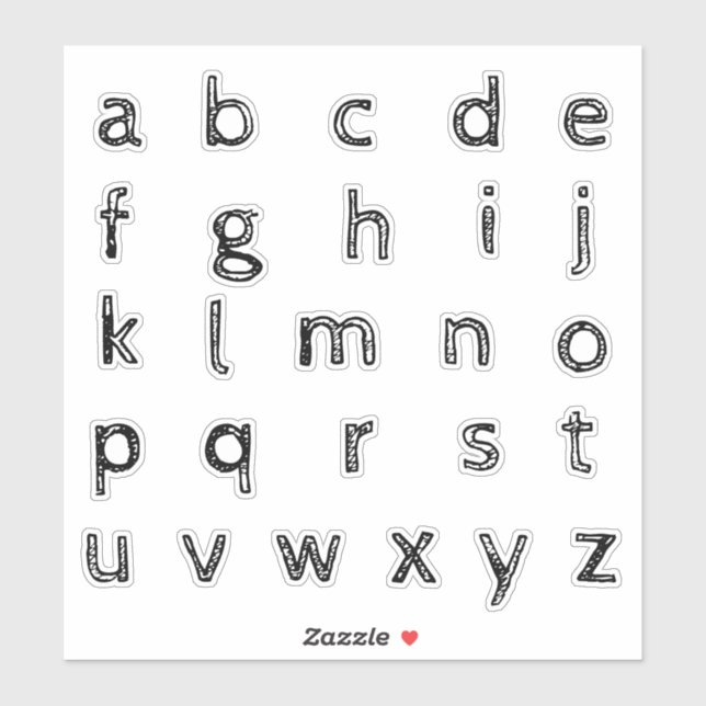 Pegatina Letras Iniciales Monograma Alfabeto (Hoja)