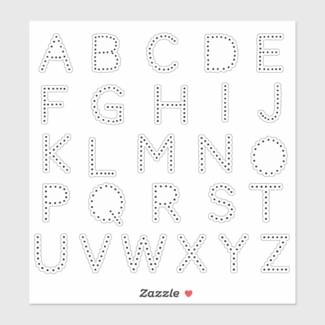 Pegatina Letras Iniciales Monograma Alfabeto (Hoja)