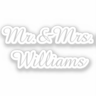 Pegatina Letrero de boda personalizado en vinilo nombre pla