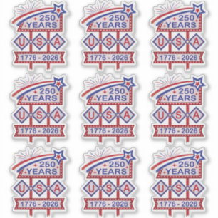 Pegatina Letrero de marquesina del 250 aniversario Retro US