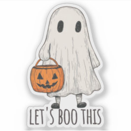 Pegatina Let's Boo This Fun Ghost Trick or Treat
