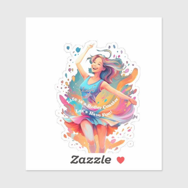 Pegatina Let's Have Fun,Life a Roller Coaster (Hoja)