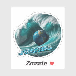 Pegatina let's save our planet for the future generation