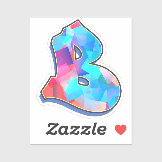 Pegatina Letter B -  Color Mix (Hoja)