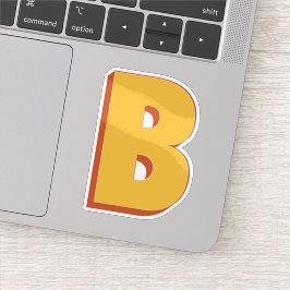 Pegatina Letter B Monogram, Bold 3D Type Font Initial