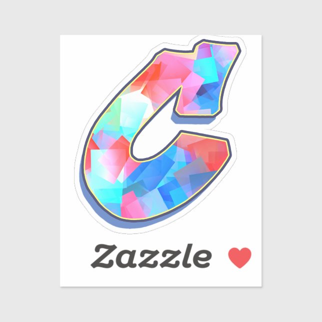 Pegatina Letter C -  Color Mix (Hoja)