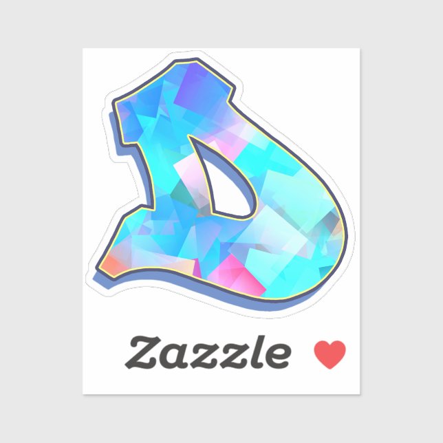 Pegatina Letter D -  Color Mix (Hoja)