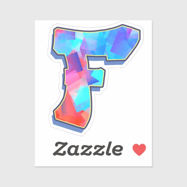 Pegatina Letter F -  Color Mix (Hoja)