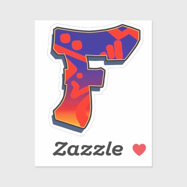 Pegatina Letter F -  Night Sky (Hoja)