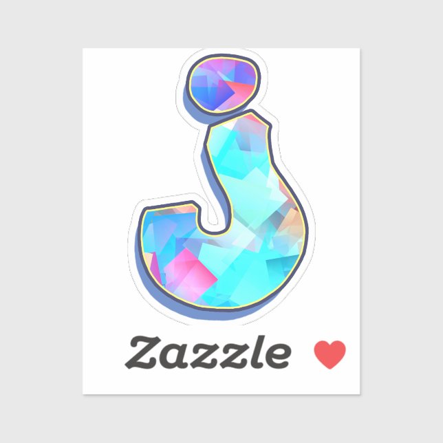 Pegatina Letter J -  Color Mix (Hoja)