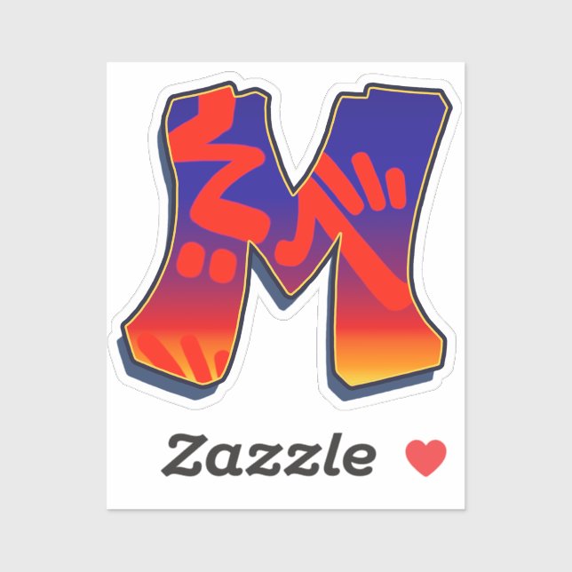 Pegatina Letter M -  Night Sky (Hoja)