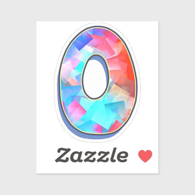 Pegatina Letter O -  Color Mix (Hoja)