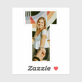 Pegatina Letter T Alphabet & Photo Custom-Cut Vinyl Sticker