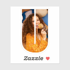 Pegatina Letter U Alphabet & Photo Custom-Cut Vinyl Sticker