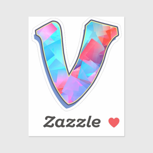 Pegatina Letter V -  Color Mix (Hoja)