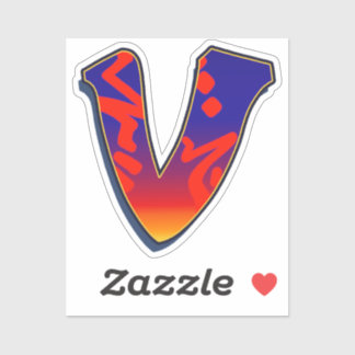 Pegatina Letter V -  Night Sky