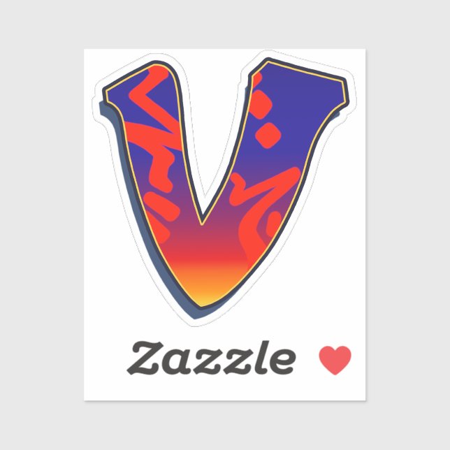 Pegatina Letter V -  Night Sky (Hoja)