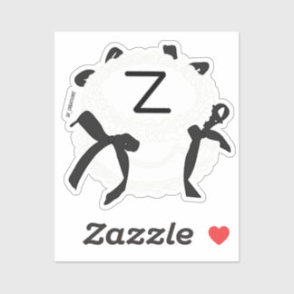 Pegatina Letter Z Initial Black And White Bow Vintage Cake