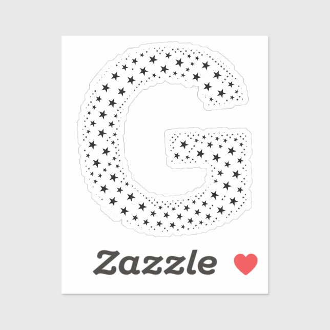 PEGATINA LETTERS MADE OF BLACK STARS (Hoja)