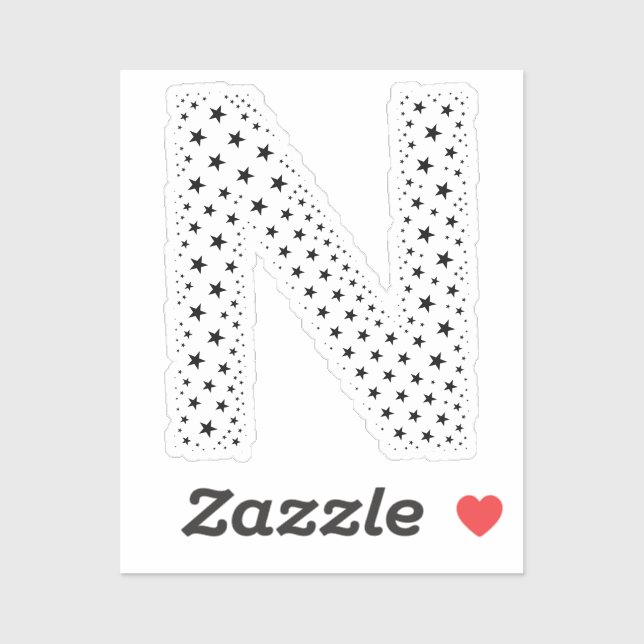 PEGATINA LETTERS MADE OF BLACK STARS (Hoja)