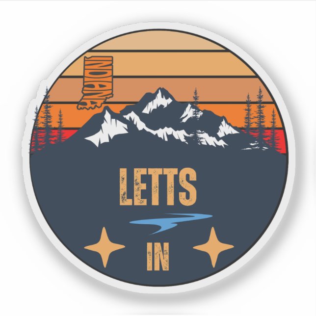 Pegatina Letts, Indiana (Anverso)