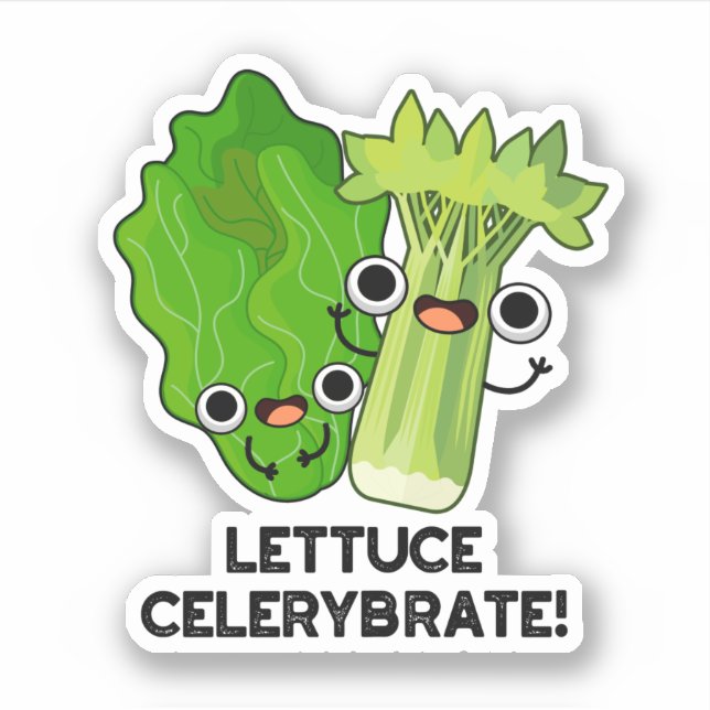 Pegatina Lettuce Celerybrate Funny Veggie Pun (Anverso)