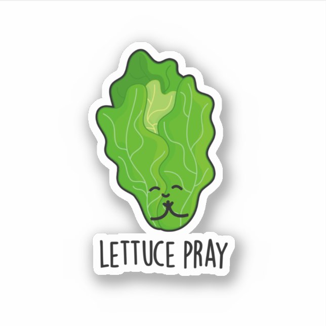 Pegatina Lettuce Pray Funny Veggie Pun (Anverso)