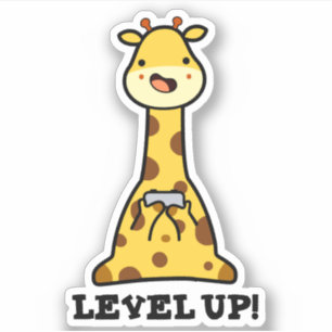 Pegatina Level Up Funny Giraffe Pun