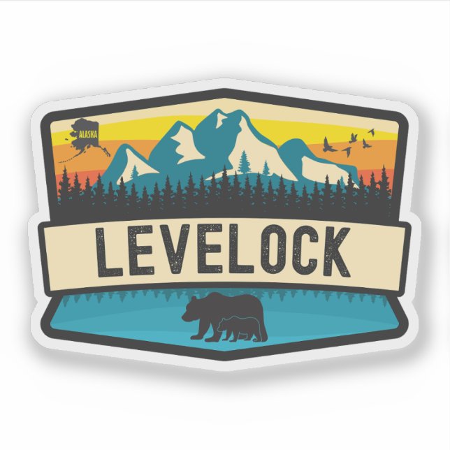 Pegatina Levelock, Alaska (Anverso)