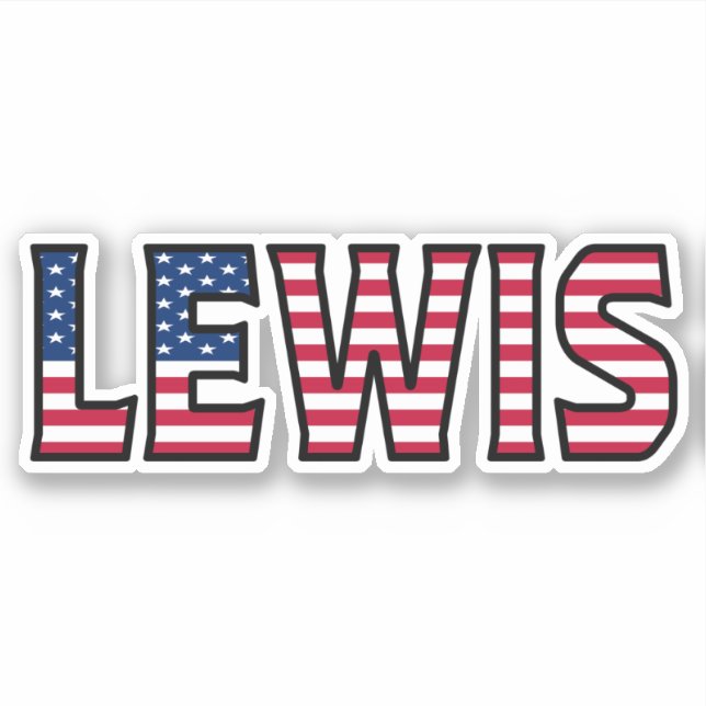 Pegatina Lewis Name Vorname USA Sticker Stickerset (Anverso)