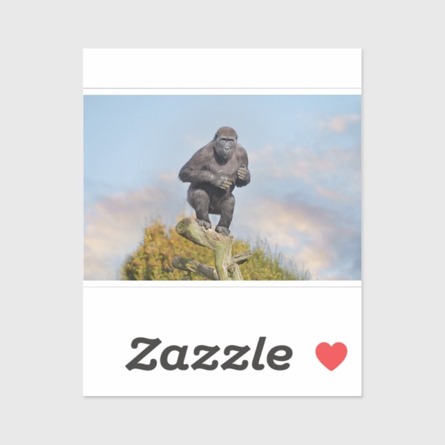 Pegatina Ley de equilibrio de árboles de gorilas (Hoja)