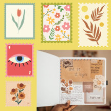 Leyenda antigua de estampillas florales