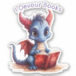 Pegatina *~* Leyendo Baby Dragon AP88 DEVOUR Books Cute