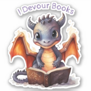 Pegatina *~* Leyendo el Dragón de Bebé lindo AP88 DEVOUR Bo