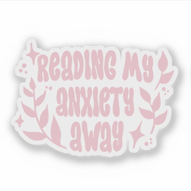 Pegatina Leyendo mi ansiedad lejos  (Anverso)
