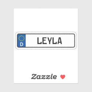 Pegatina Leyla German Car License Plate