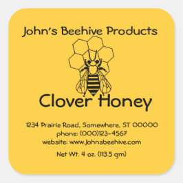 Pegatina (lg sq) - Honey Business - Abeja en Comb