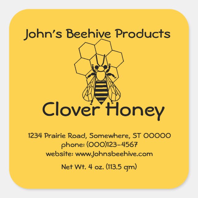 Pegatina (lg sq) - Honey Business - Abeja en Comb (Anverso)