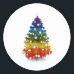 PEGATINA LGBT Rainbow Christmas Tree<br><div class="desc">Árbol de Navidad con arco iris bonito</div>