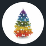 PEGATINA LGBT Rainbow Christmas Tree<br><div class="desc">Árbol de Navidad con arco iris bonito</div>